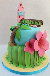 hawaiian theme birthday cake